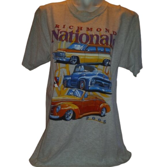 2005 NSRA Richmond Nationals Street Rod Association Mens Large T Shirt Gray - Picture 1 of 11